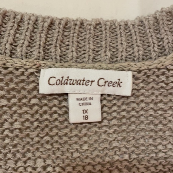 Coldwater Creek Cap Sleeve Sweater 1X 18 Taupe - Picture 8 of 11